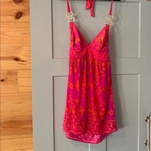 Alice & Trixie Pink/Orange Aztec Mini Dress, Sz M